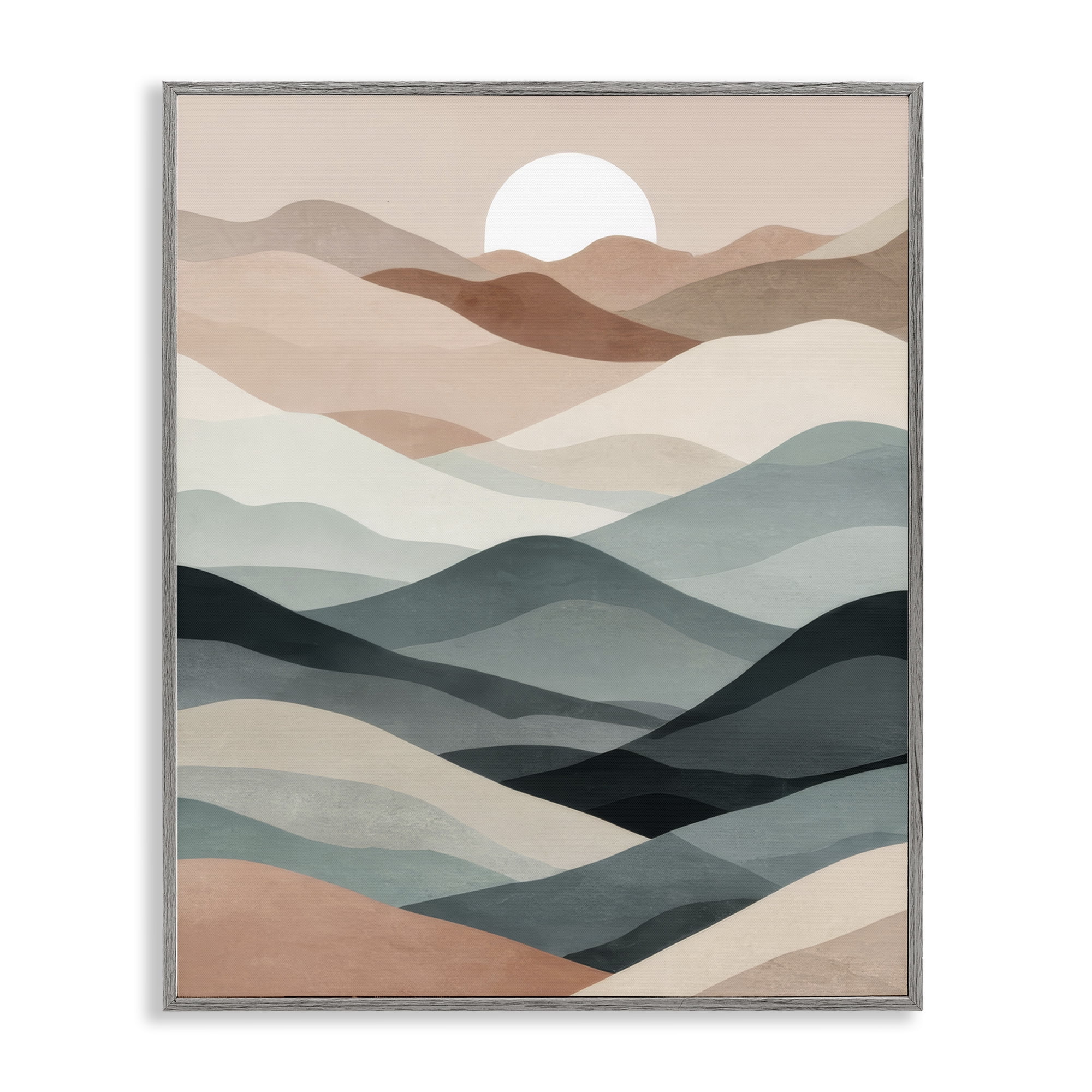 Stupell Industries Silent Dawn Landscape Landscape Painting Gray Framed Art Print Wall Art, 11 x 14