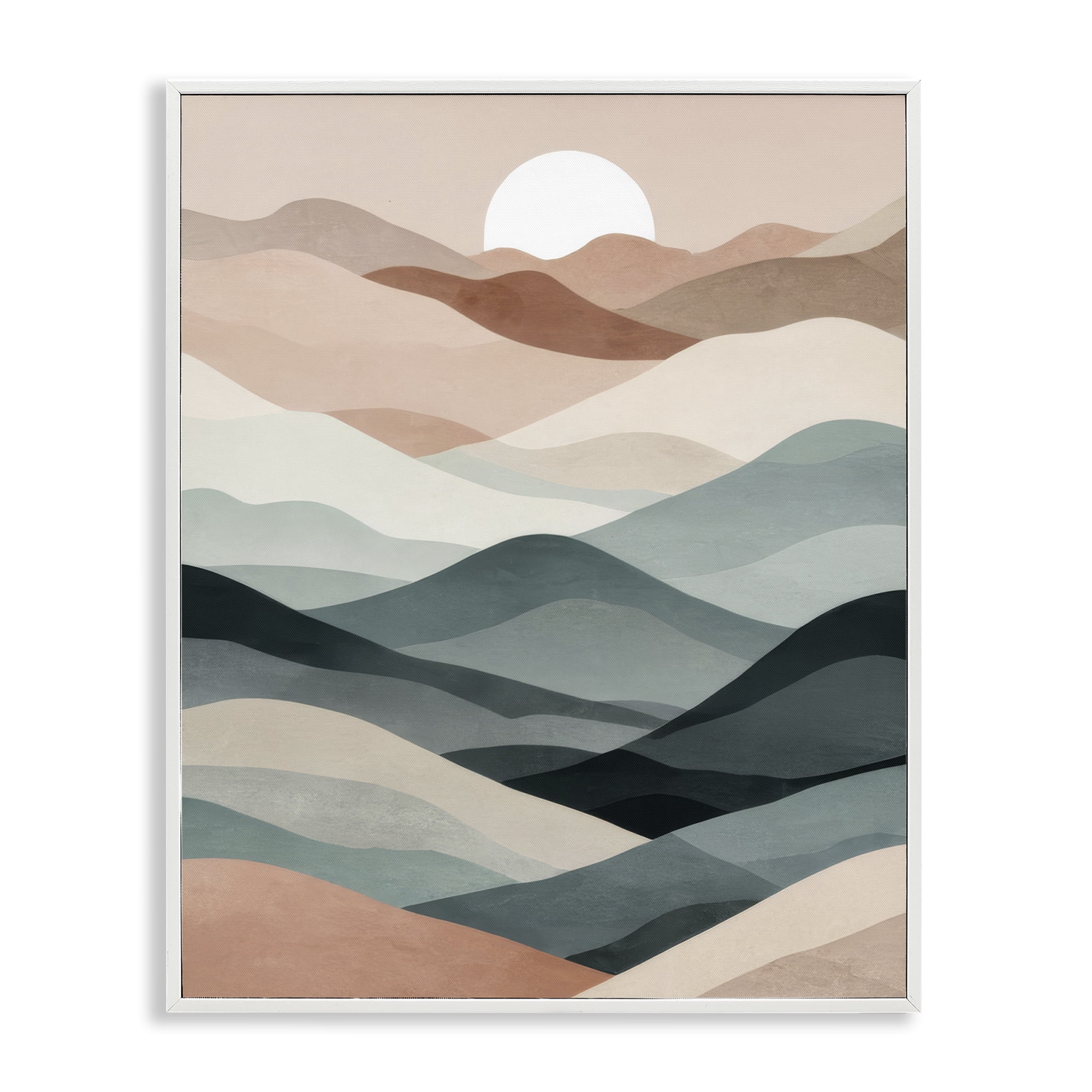 Stupell Industries Silent Dawn Landscape Landscape Painting White Framed Art Print Wall Art, 24 x 30