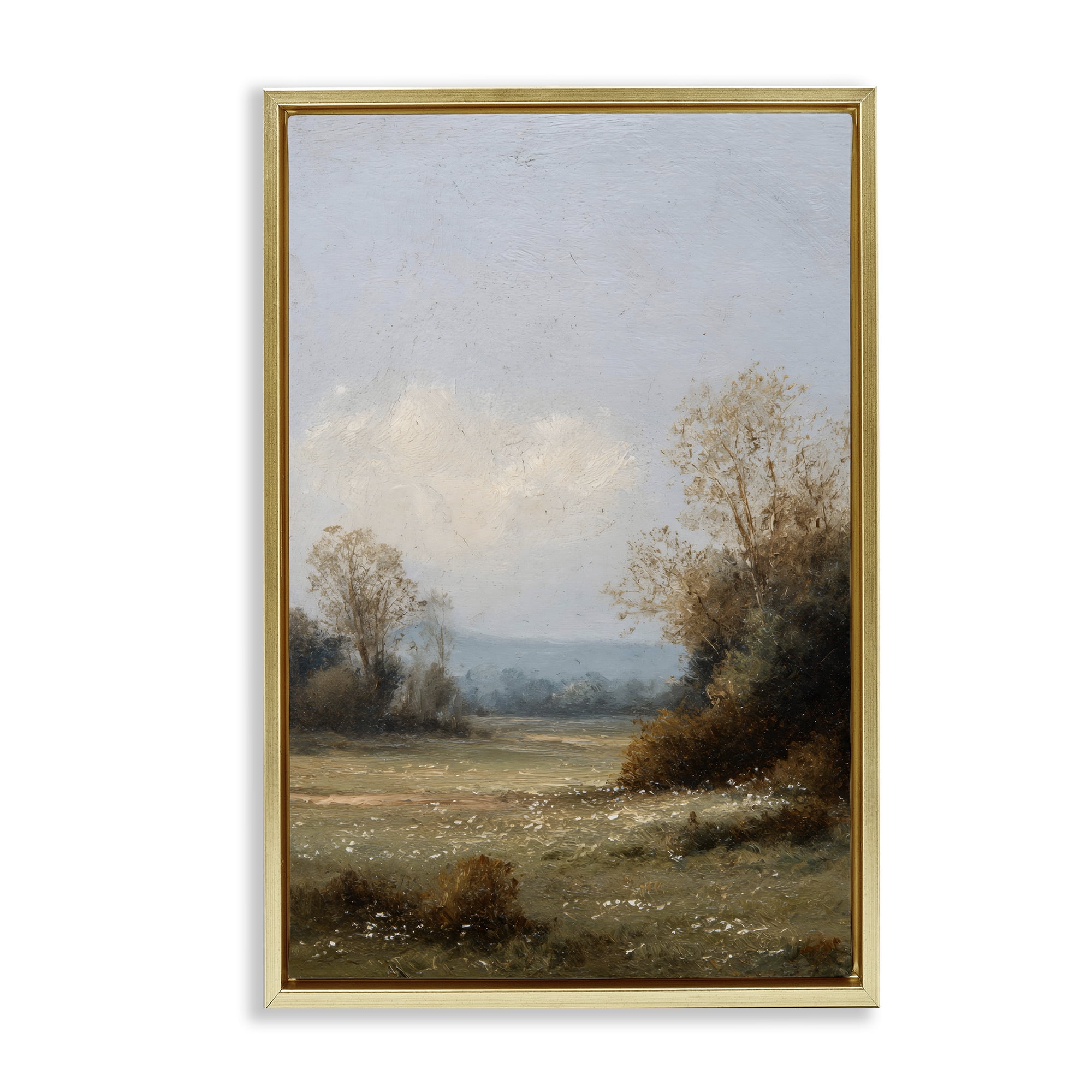 Stupell Industries Silent Little Meadow Gold Framed Floater Canvas Wall Art, design by Petal Prints Design