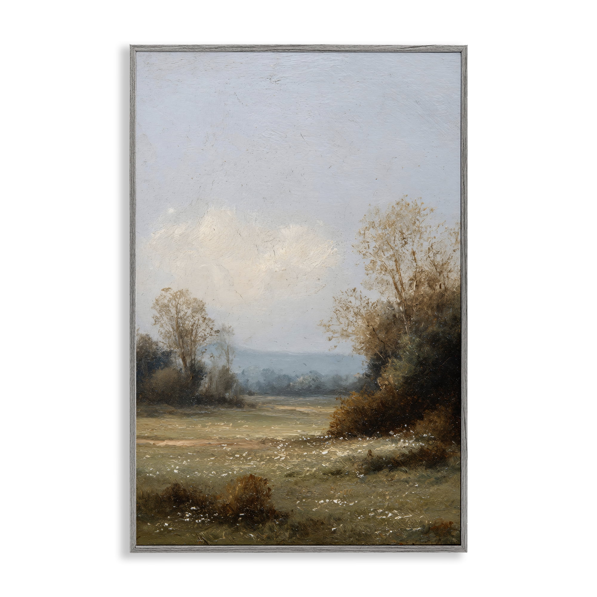 Stupell Industries Silent Little Meadow Gray Framed Giclee Art, design by Petal Prints Design