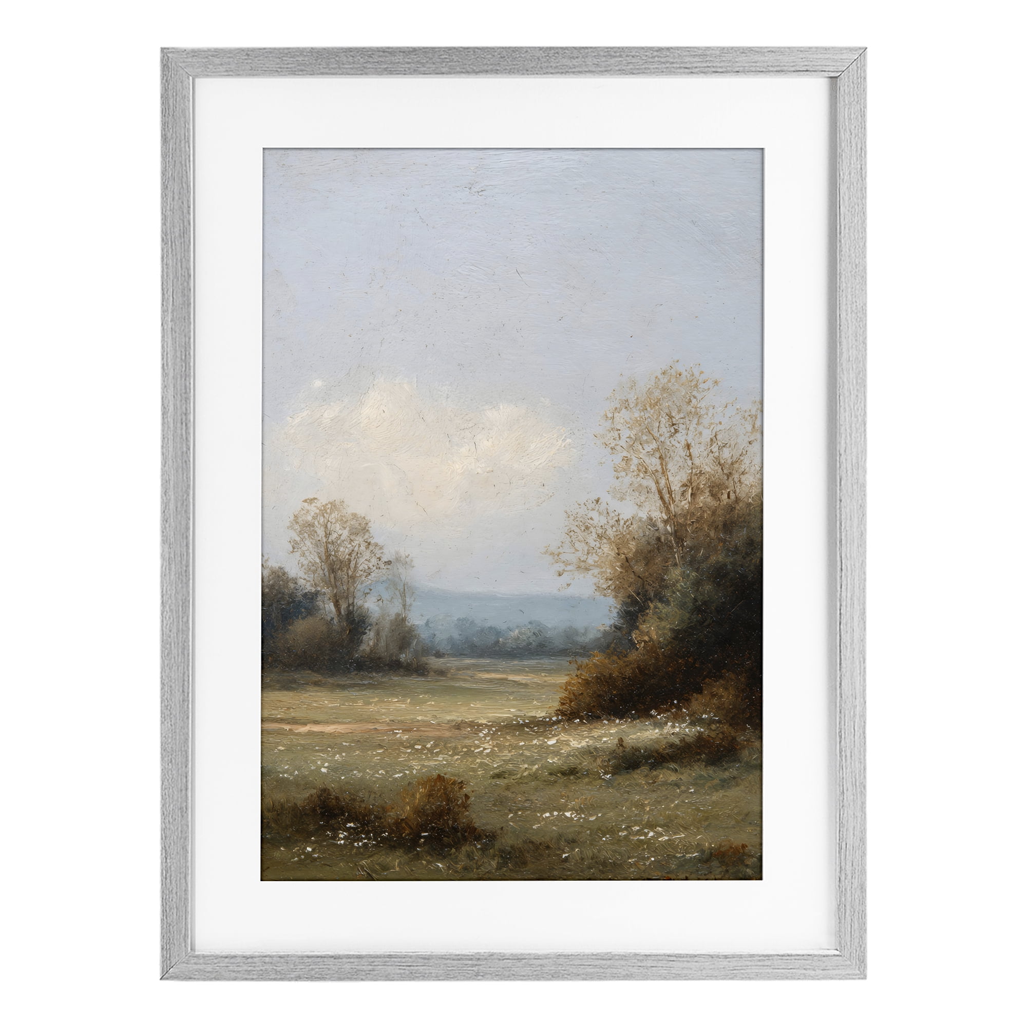 Stupell Industries Silent Little Meadow Gray Framed Print Under Glass, design by Petal Prints Design