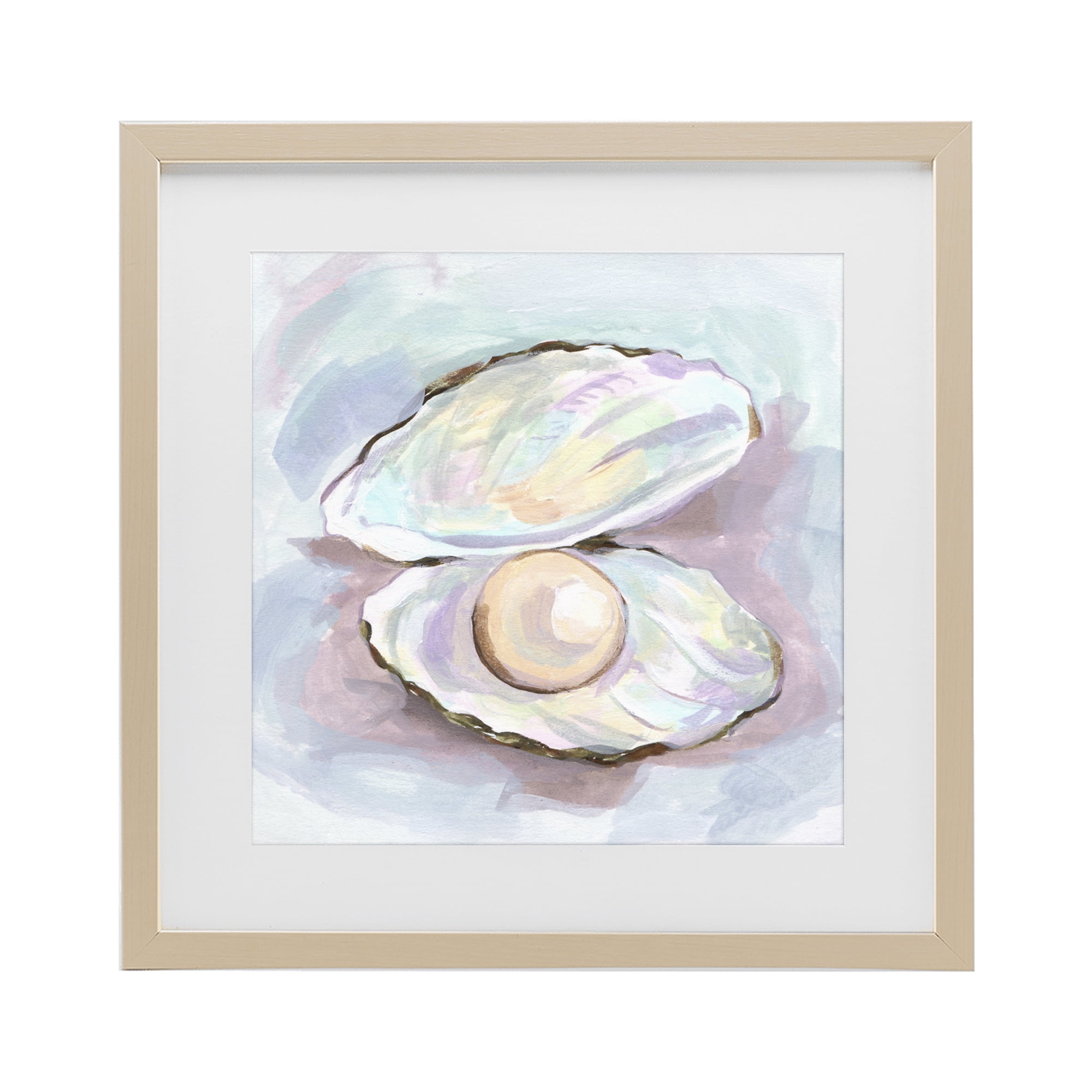 Stupell Industries Silent Opal Clam Pearl Birch Framed Print Under Glass, design by Melissa Wang