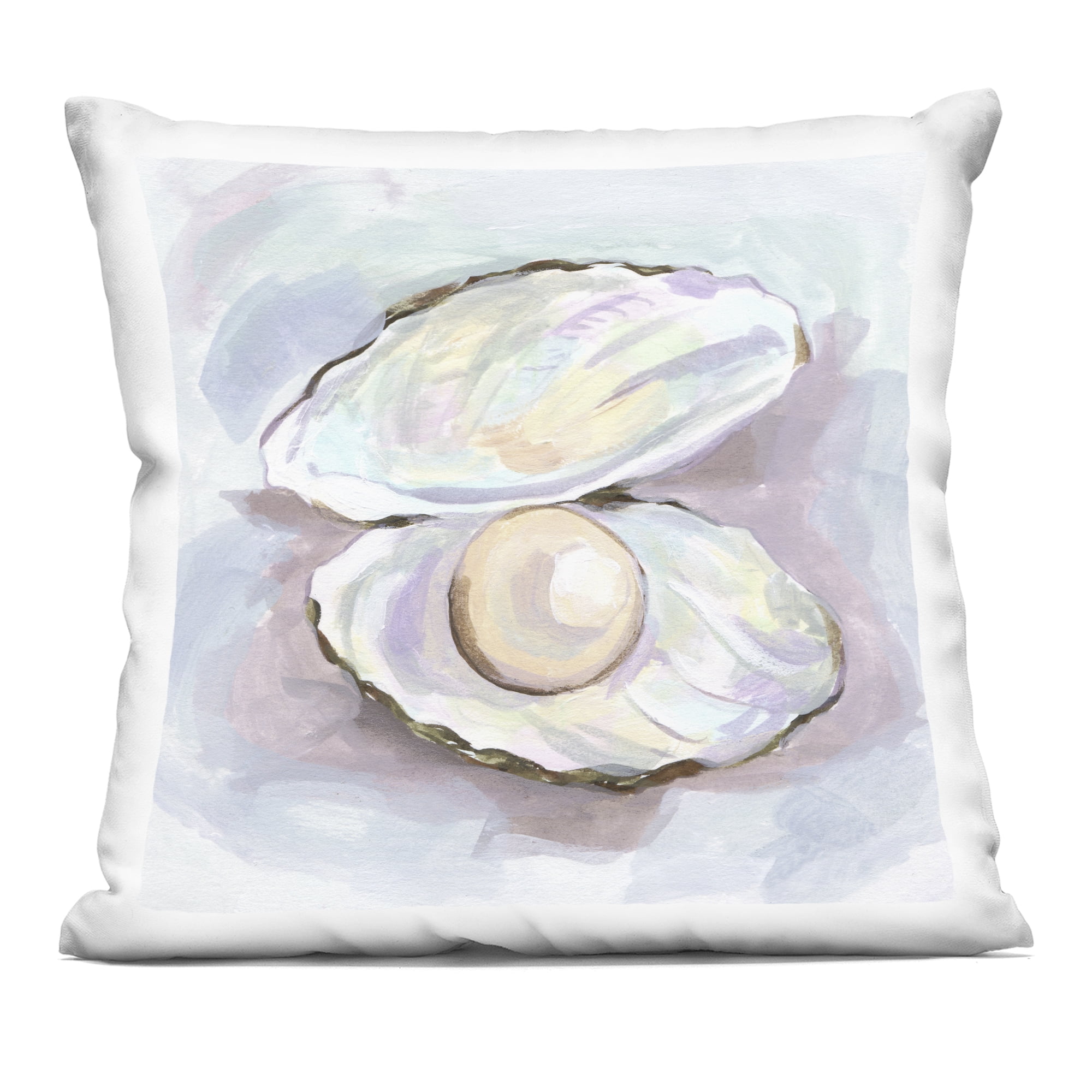 Stupell Industries Silent Opal Clam Pearl Decorative Printed Throw Pillow, design by Melissa Wang