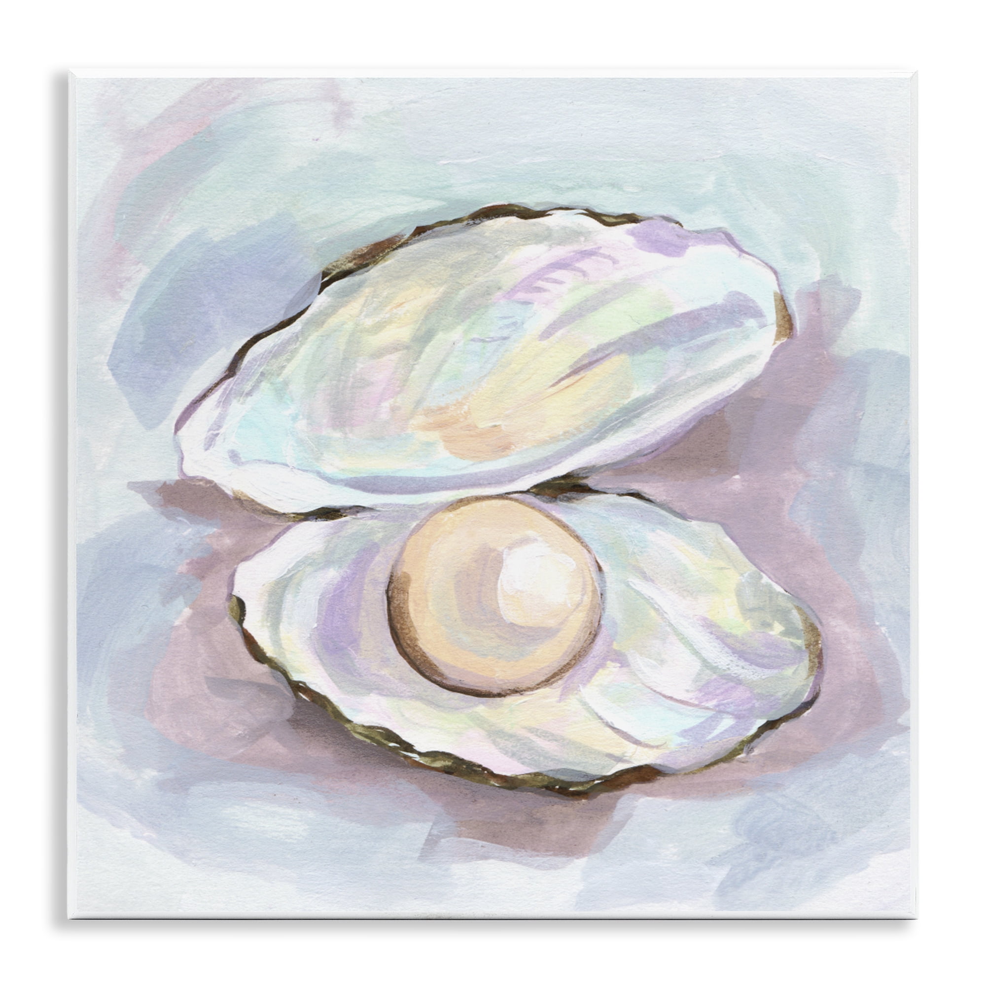 Stupell Industries Silent Opal Clam Pearl Wall Plaque Art, design by Melissa Wang