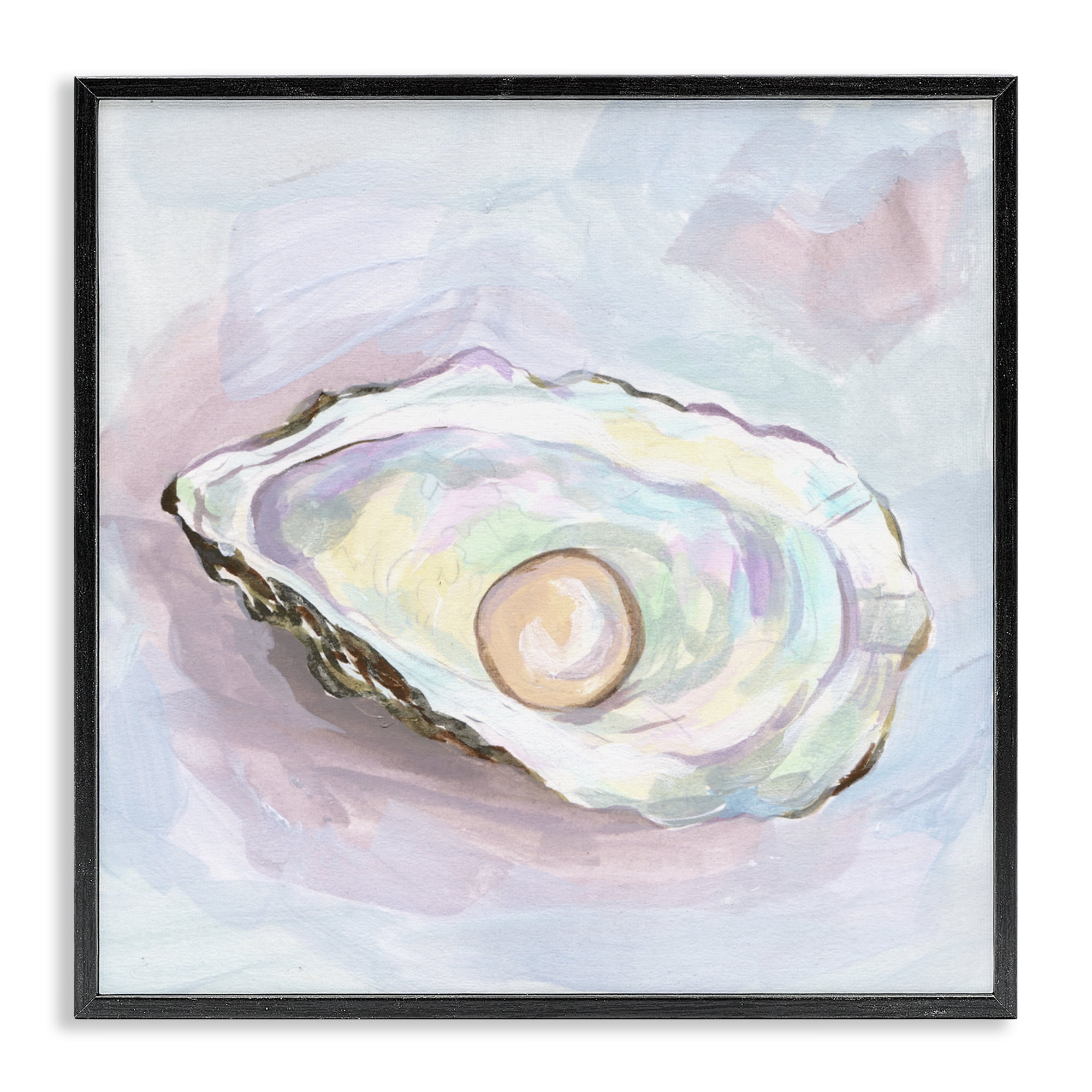 Stupell Industries Silent Opal Oyster Black Framed Giclee Art, design by Melissa Wang