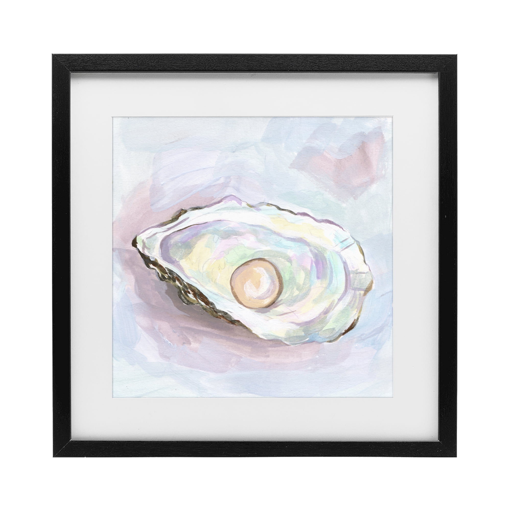 Stupell Industries Silent Opal Oyster Black Framed Print Under Glass, design by Melissa Wang