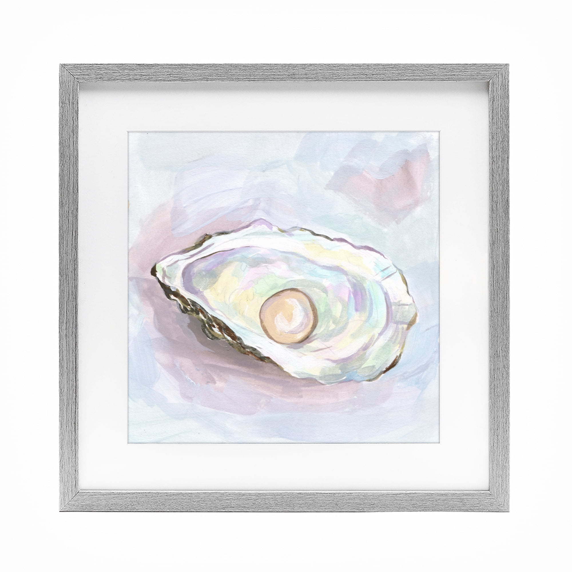 Stupell Industries Silent Opal Oyster Gray Framed Print Under Glass, design by Melissa Wang