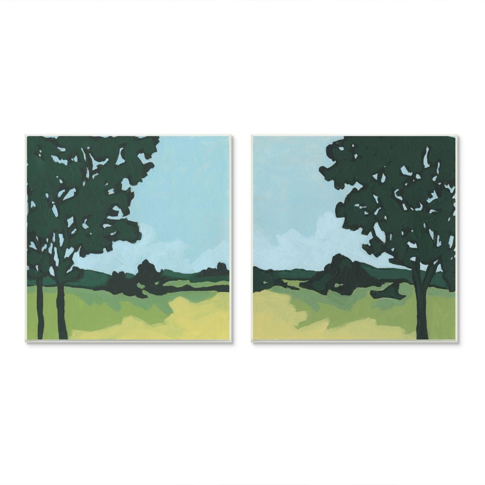 Stupell Industries Silhouette of Trees in Meadow Landscape Designed by June Erica Vess