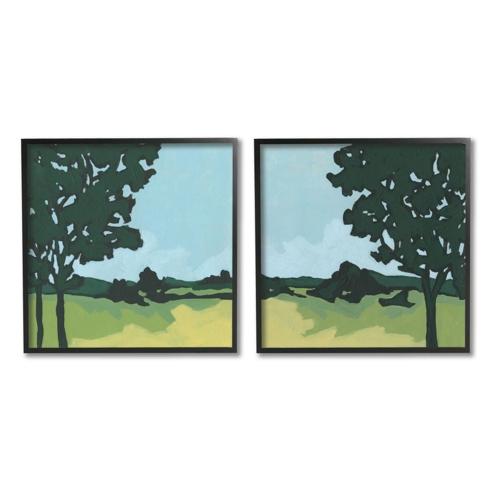 Stupell Industries Silhouette of Trees in Meadow Landscape Designed by June Erica Vess