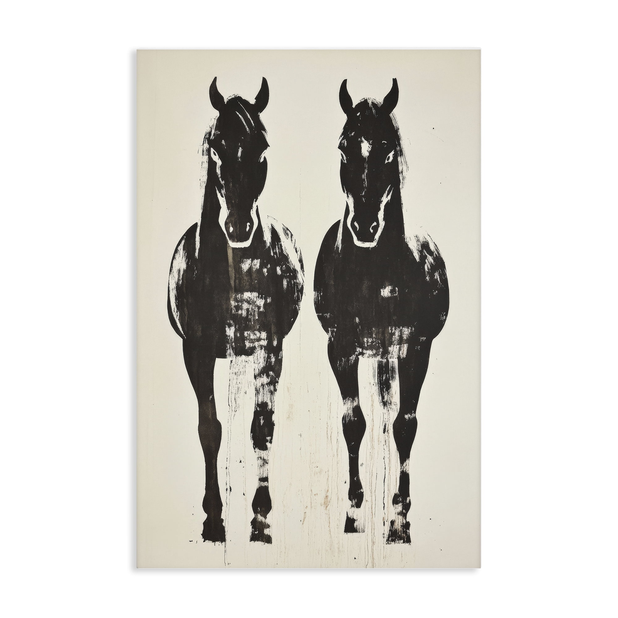 Stupell Industries Silhouetted Horse Couple Canvas Wall Art, design by Petal Prints Design