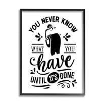 Stupell Industries Silly Bathroom Humor Fancy Typography Toilet Paper Graphic Art Black Framed Art Print Wall Art, Design by Lettered and Lined