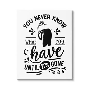 Stupell Industries Silly Bathroom Humor Fancy Typography Toilet Paper Graphic Art Gallery Wrapped Canvas Print Wall Art, Design by Lettered and Lined