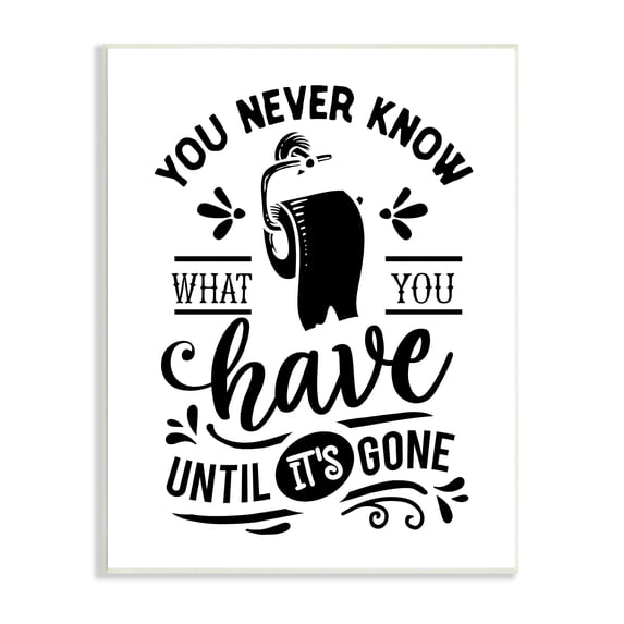 Stupell Industries Silly Bathroom Humor Fancy Typography Toilet Paper Graphic Art Unframed Art Print Wall Art, Design by Lettered and Lined