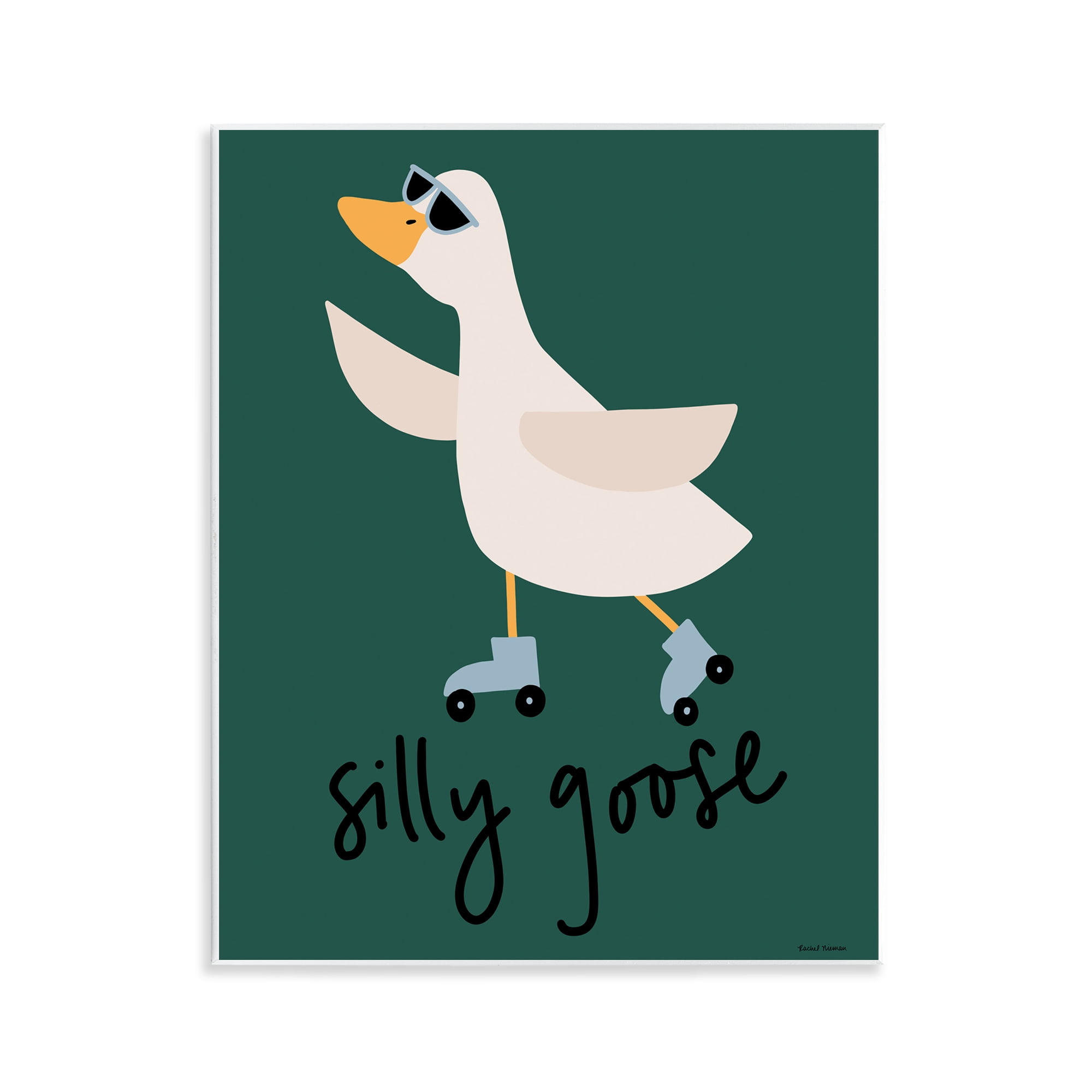 Stupell Industries Silly Goose on Skates Wall Plaque Art, design by Rachel Nieman