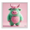 thumbnail image 1 of Stupell Industries Silly Green Cow Animals Painting White Framed Art Print Wall Art, 17 x 17, 1 of 2
