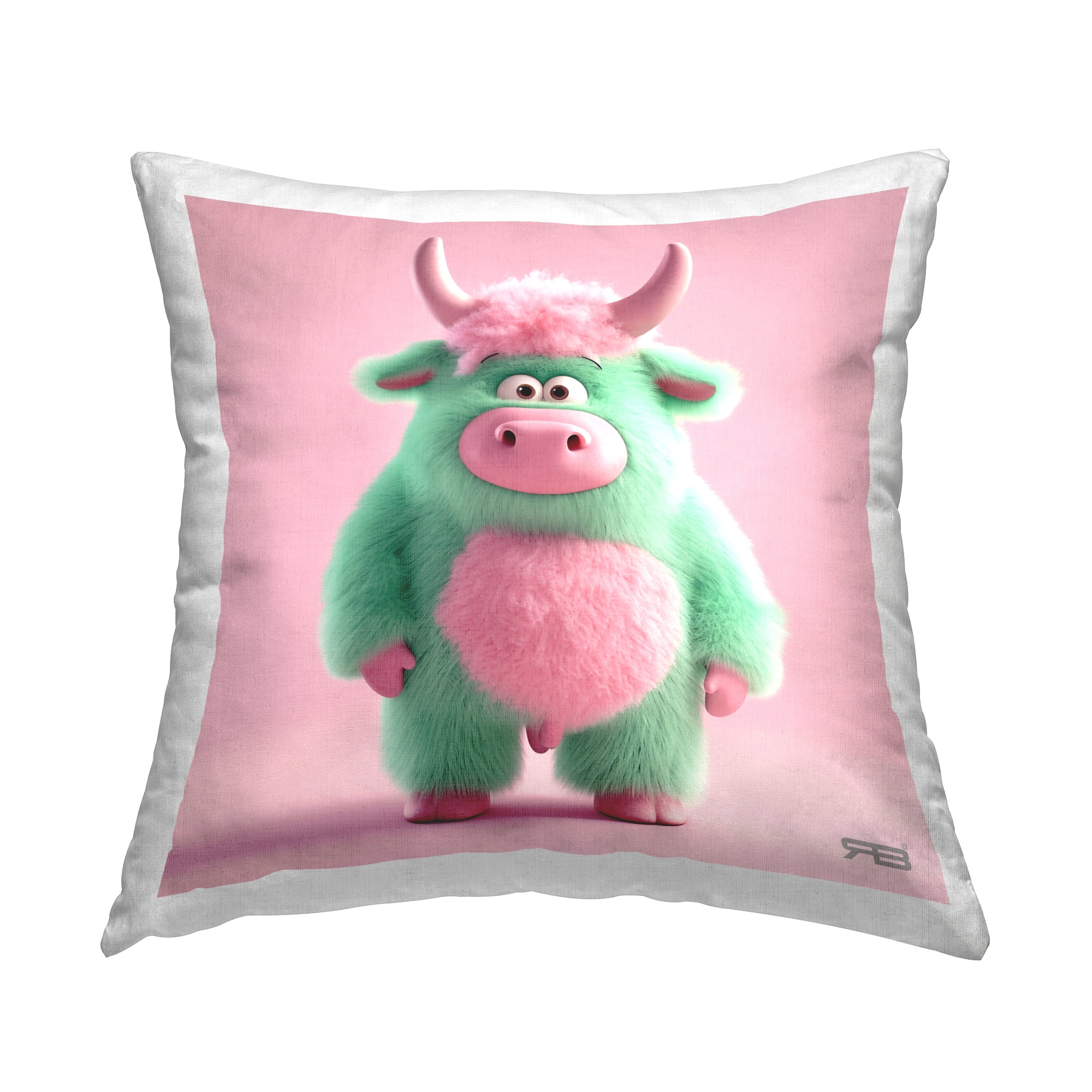 Stupell Industries Silly Green Cow Decorative Printed Throw Pillow Design by RB.