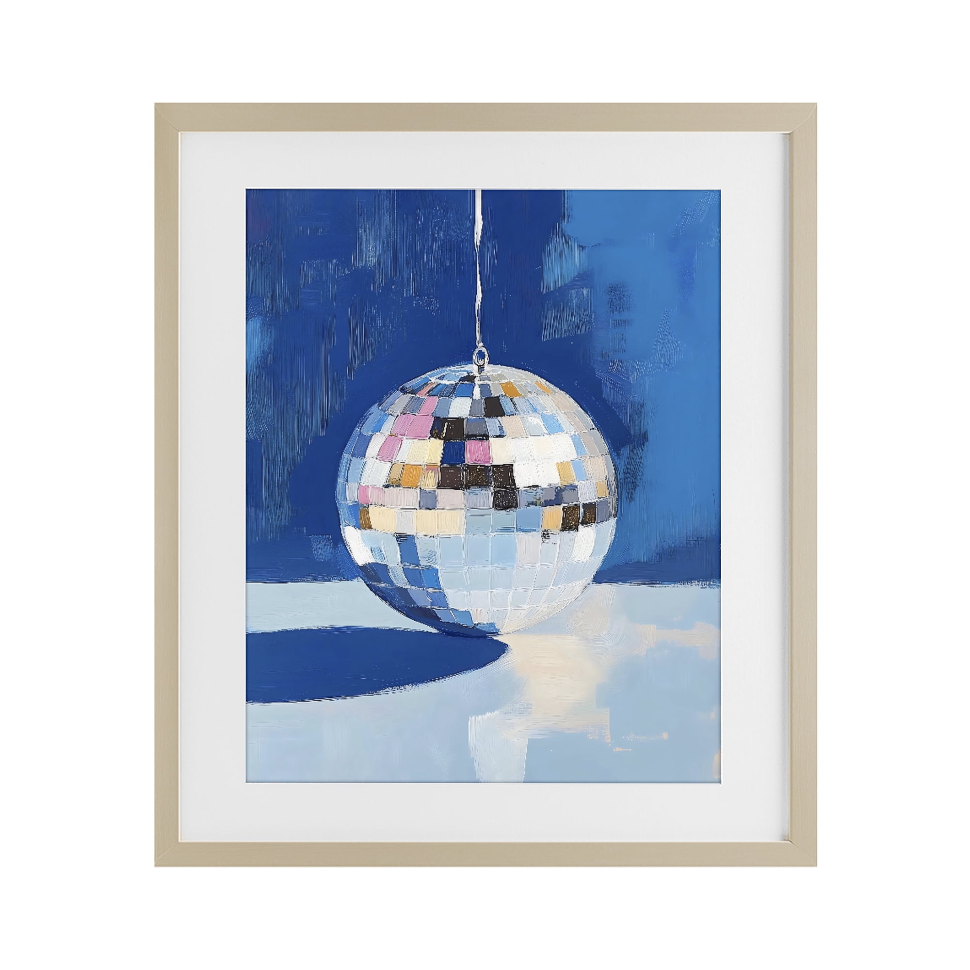 Stupell Industries Silver Dance Disco Ball Birch Framed Print Under Glass, design by The Prints Vibe