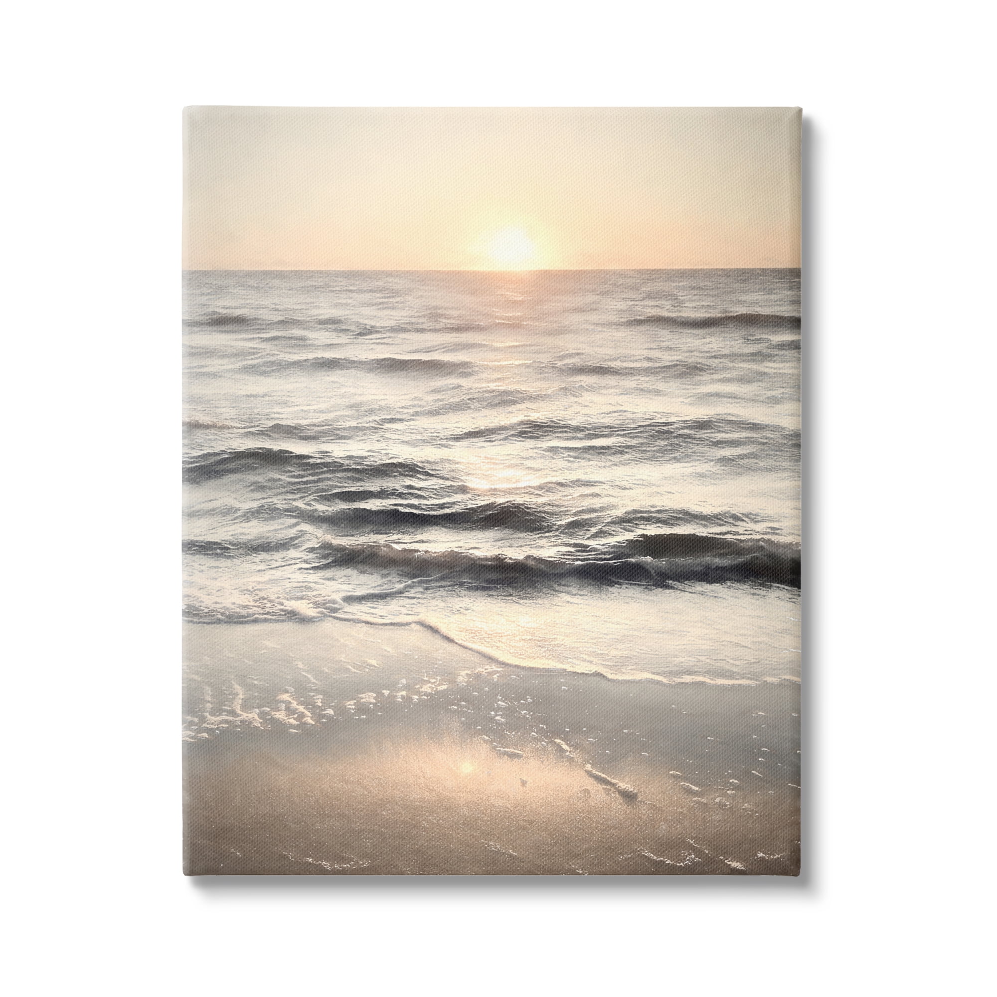 Stupell Industries Silver & Gold Sunset Photography Coastal Photography Gallery Wrapped Canvas Print Wall Art