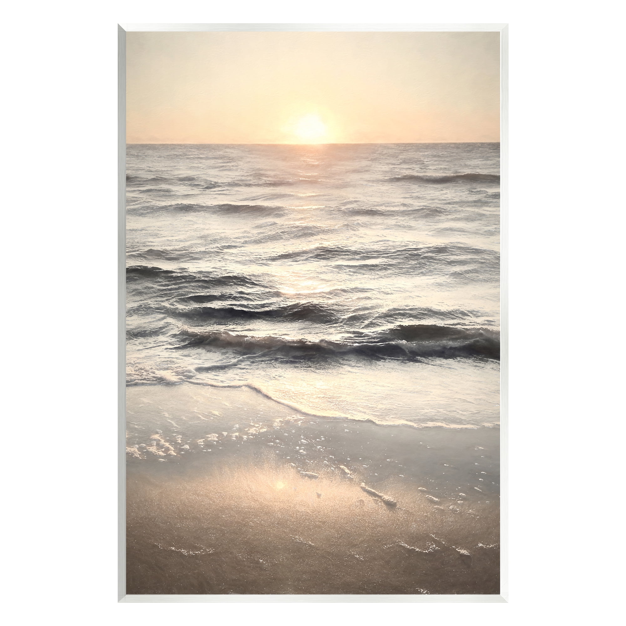 Stupell Industries Silver & Gold Sunset Photography Coastal Photography Unframed Art Print Wall Art
