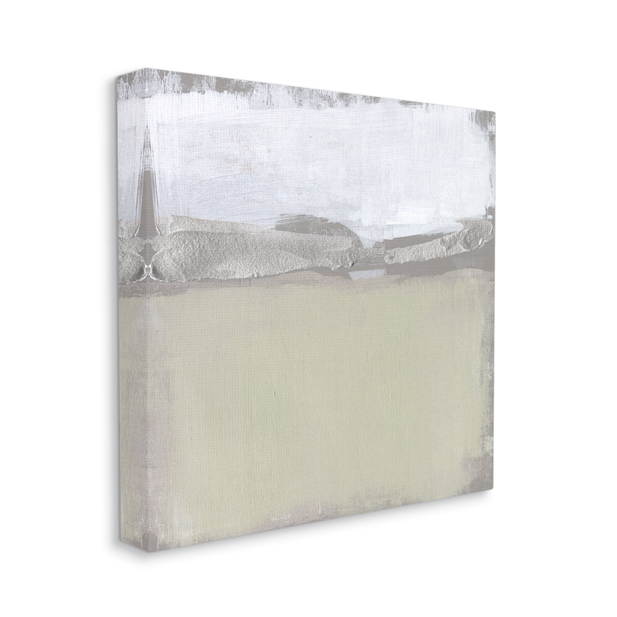 Stupell Industries Silver Ribbon Abstract Horizon Neutral Tone Landscape Abstract Painting Gallery Wrapped Canvas Print Wall Art, 30 x 30