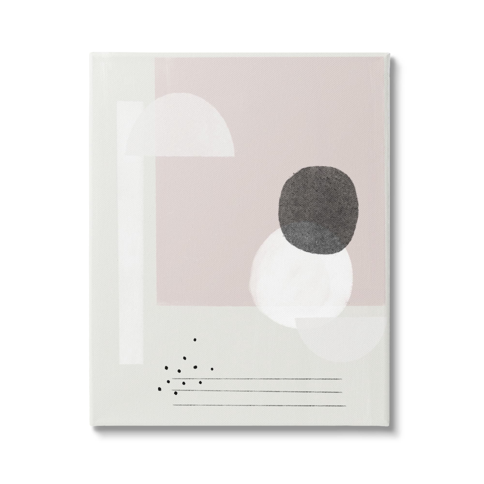 Stupell Industries Simple Abstract Boho Shapes Beige Pink Circles Canvas Wall Art, 30 x 40, Design by Leah Straatsma