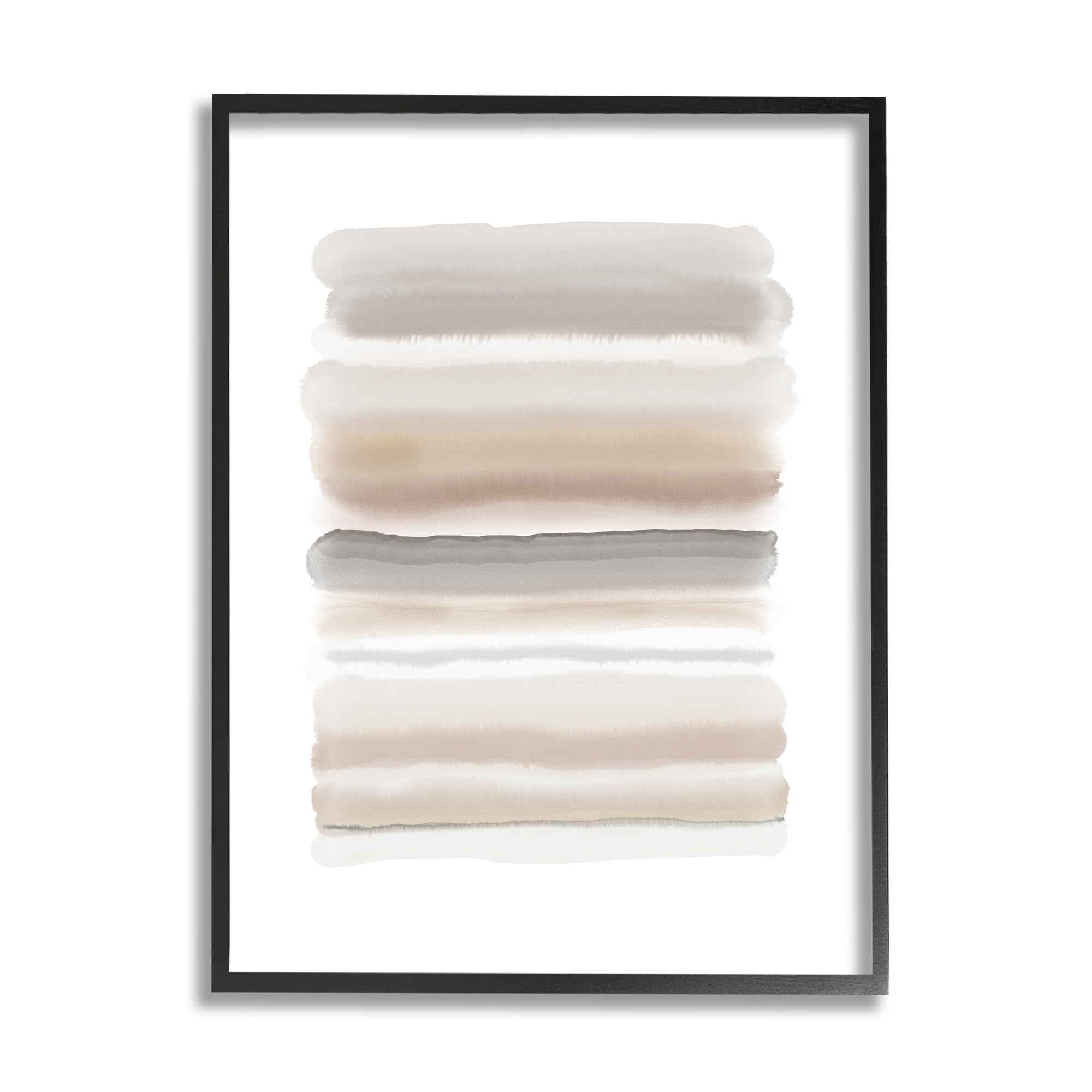 Stupell Industries Simple Abstract Boho Tan and Brown Opaque Watercolor Black Framed Art Print Wall Art, 16x20, by Urban Epiphany