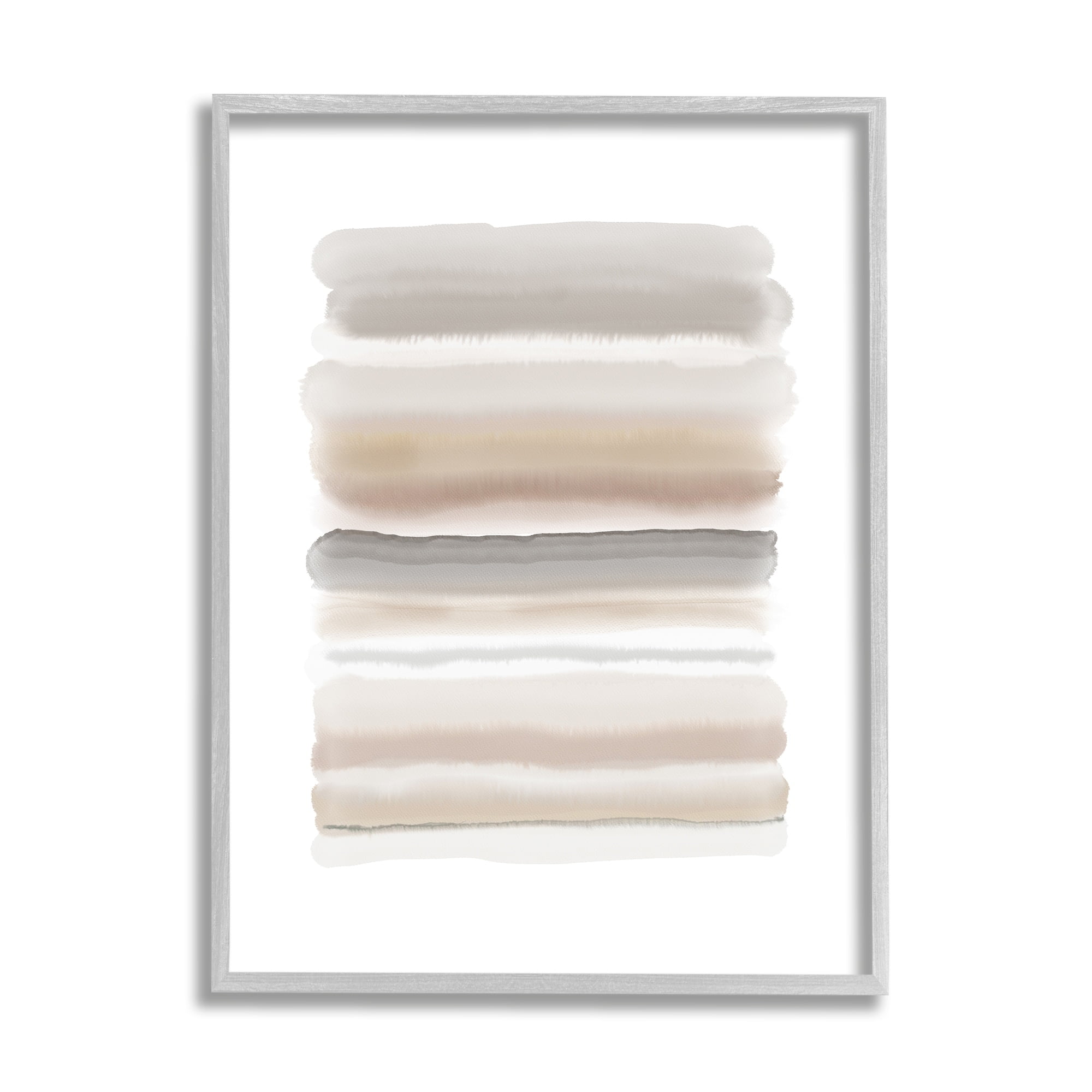 Stupell Industries Simple Abstract Boho Tan and Brown Opaque Watercolor Gray Framed Art Print Wall Art, 24x30, by Urban Epiphany