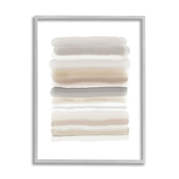 Stupell Industries Simple Abstract Boho Tan and Brown Opaque Watercolor Gray Framed Art Print Wall Art, 24x30, by Urban Epiphany