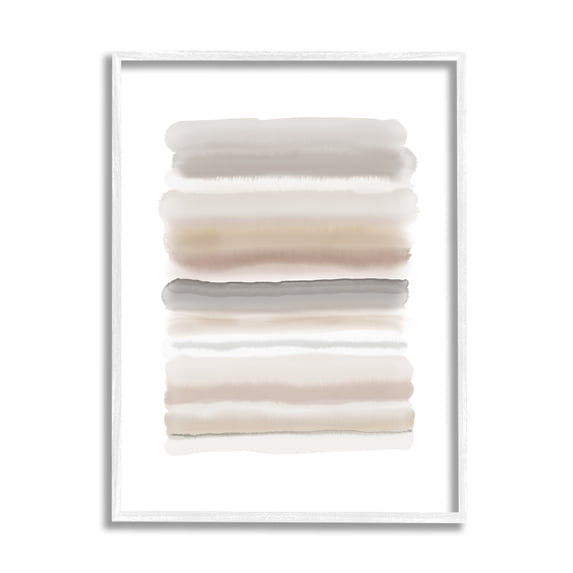 Stupell Industries Simple Abstract Boho Tan and Brown Opaque Watercolor White Framed Art Print Wall Art, 11x14, by Urban Epiphany