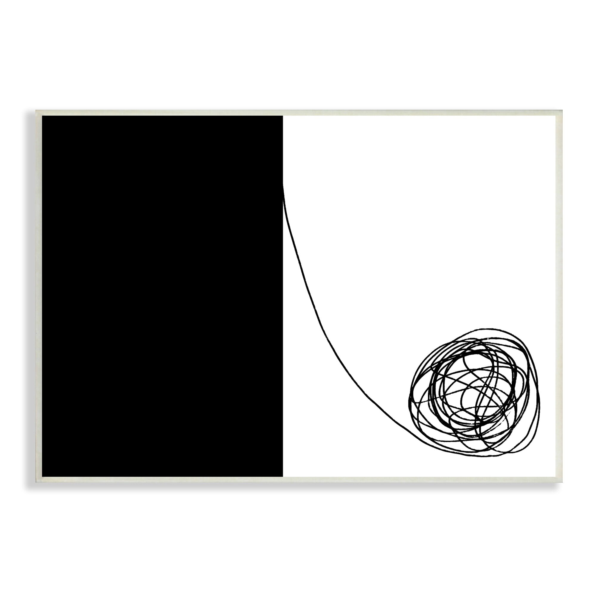 Stupell Industries Simple Abstract Modern Black And White Scribble, 15 x 10, Design by Atelier Posters