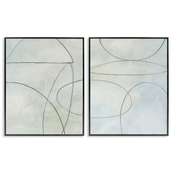 Stupell Industries Simple Abstract Pencil Shapes Abstract Drawing Black Framed Art Print Wall Art, 11 x 14, Set of 2