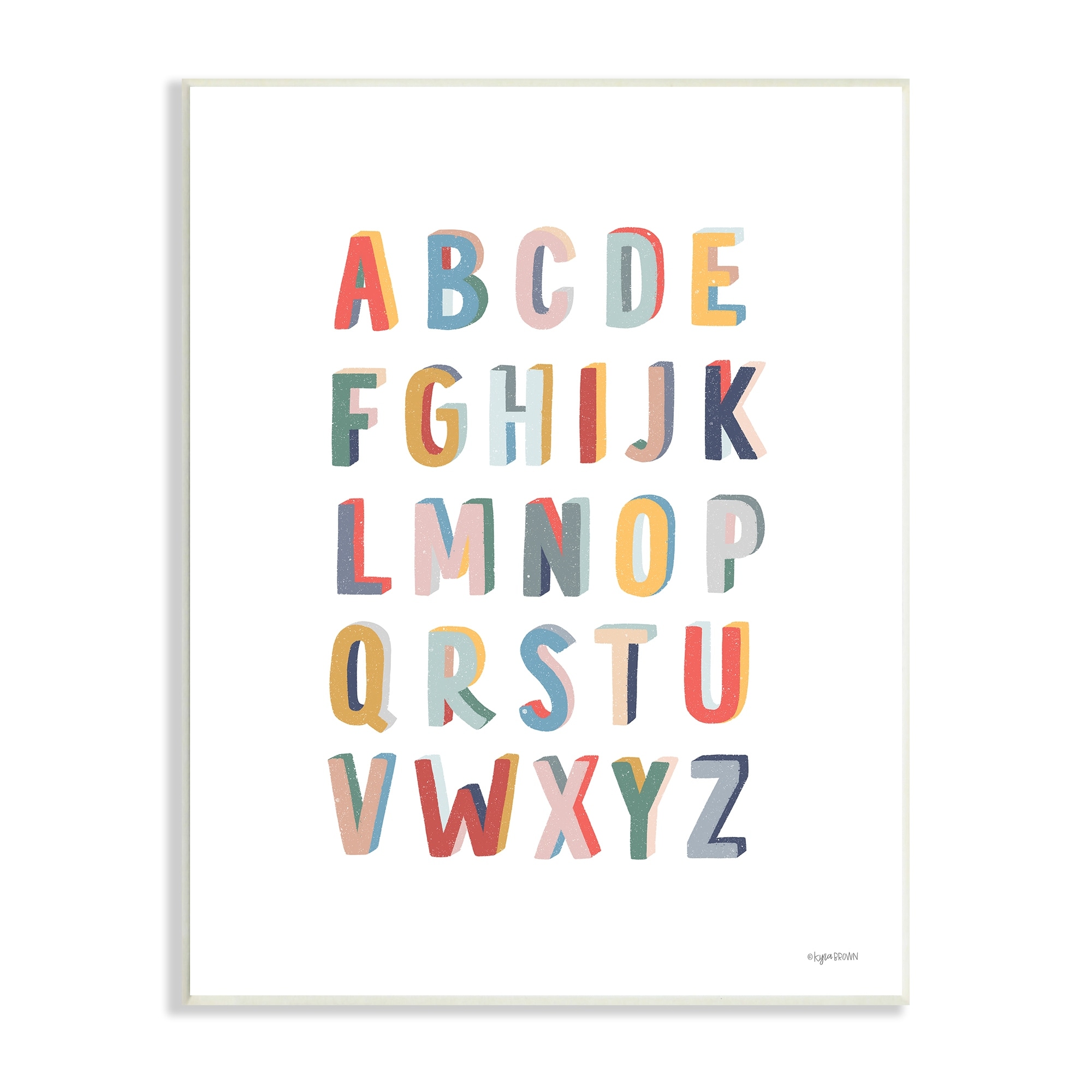 Stupell Industries Simple Alphabet Block Letters Symbols Design, 13 x 19, Design by Kyra Brown