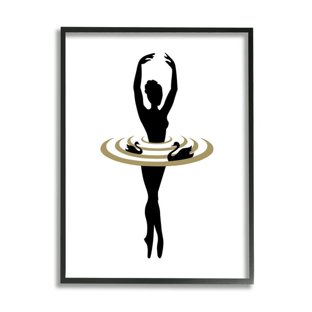Stupell Industries Simple Ballet Ballerina Swan Dance Silhouette , 11 x 14, Design by Atelier Posters