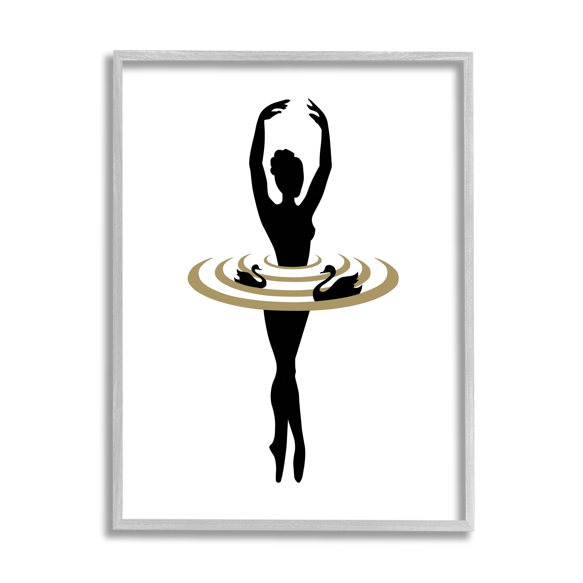 Stupell Industries Simple Ballet Ballerina Swan Dance Silhouette , 24 x 30, Design by Atelier Posters