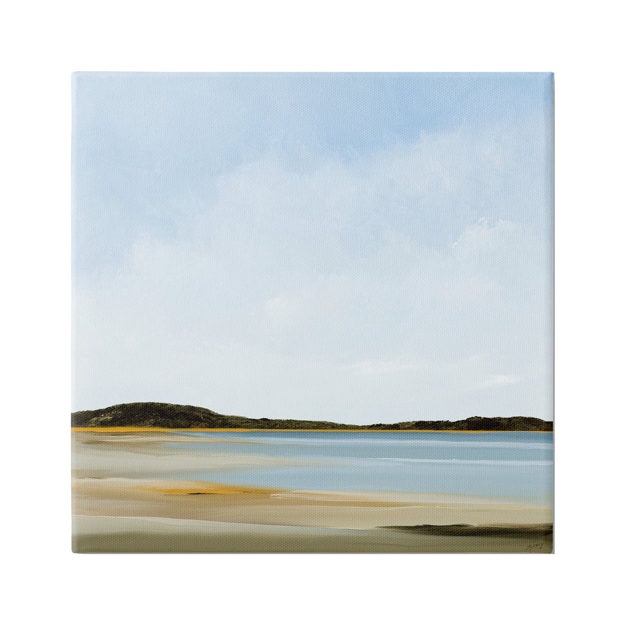 Stupell Industries Simple Beach Landscape Landscape Painting Gallery Wrapped Canvas Art Print Wall Art, 30 x 30