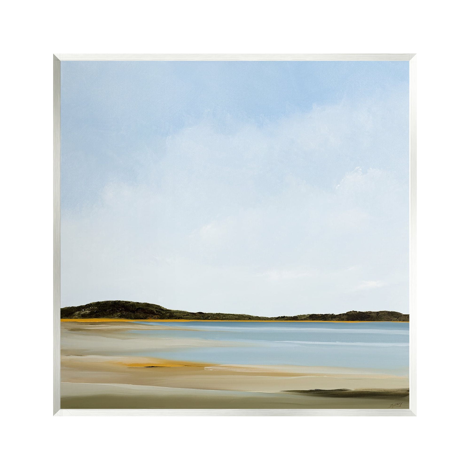 Stupell Industries Simple Beach Landscape Landscape Painting Unframed Art Print Wall Art, 12 x 12