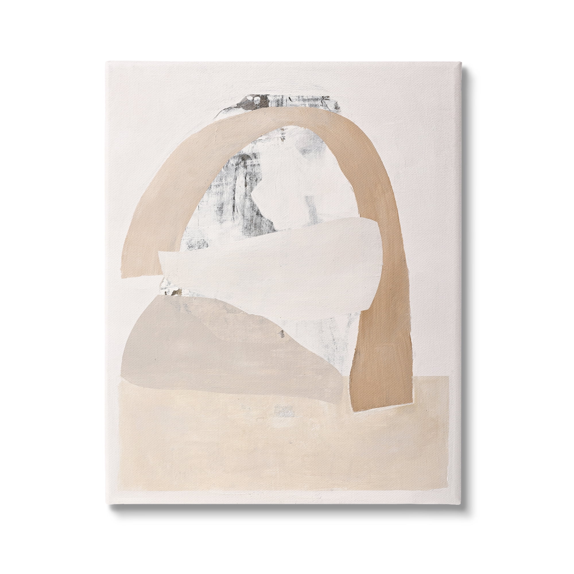 Stupell Industries Simple Beige Abstract Abstract Painting Gallery Wrapped Canvas Art Print Wall Art, 16 x 20