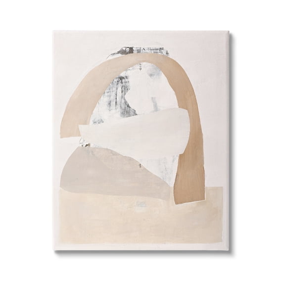 Stupell Industries Simple Beige Abstract Abstract Painting Gallery Wrapped Canvas Art Print Wall Art, 30 x 40