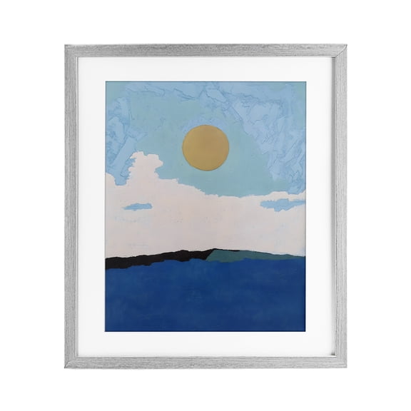 Stupell Industries Simple Blue Sky View Gray Framed Print Under Glass design by Walker Noble, 16 x 13