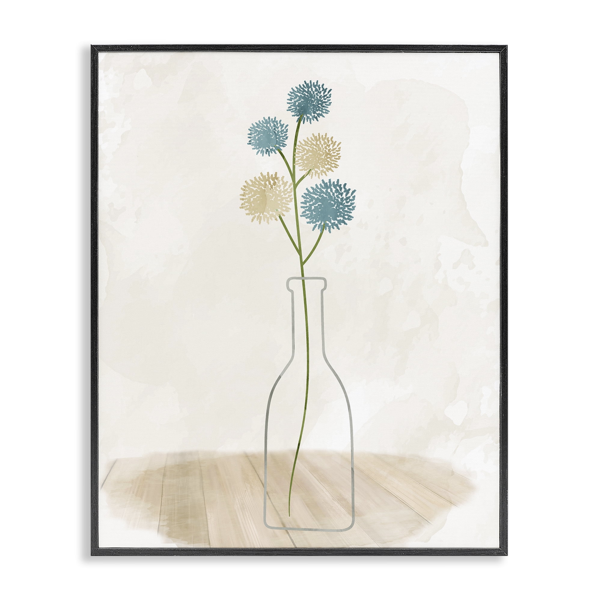 Stupell Industries Simple Bud Vase Botanical & Floral Painting Black Framed Art Print Wall Art, 24 x 30