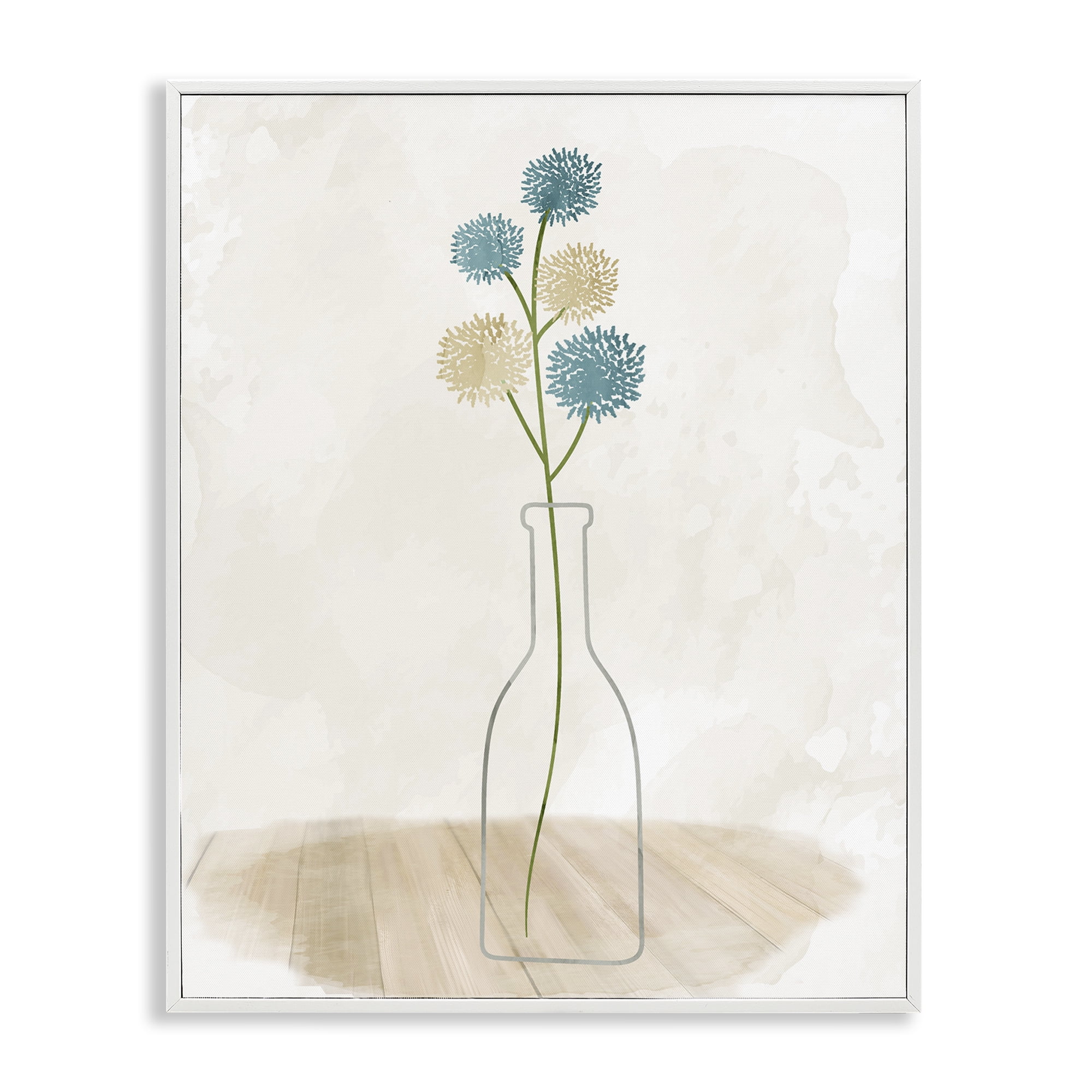 Stupell Industries Simple Bud Vase Botanical & Floral Painting White Framed Art Print Wall Art, 11 x 14