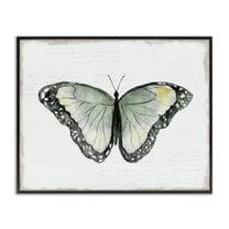 Stupell Industries Simple Butterfly Visage Animals Painting Black Framed Art Print Wall Art, 14 x 11