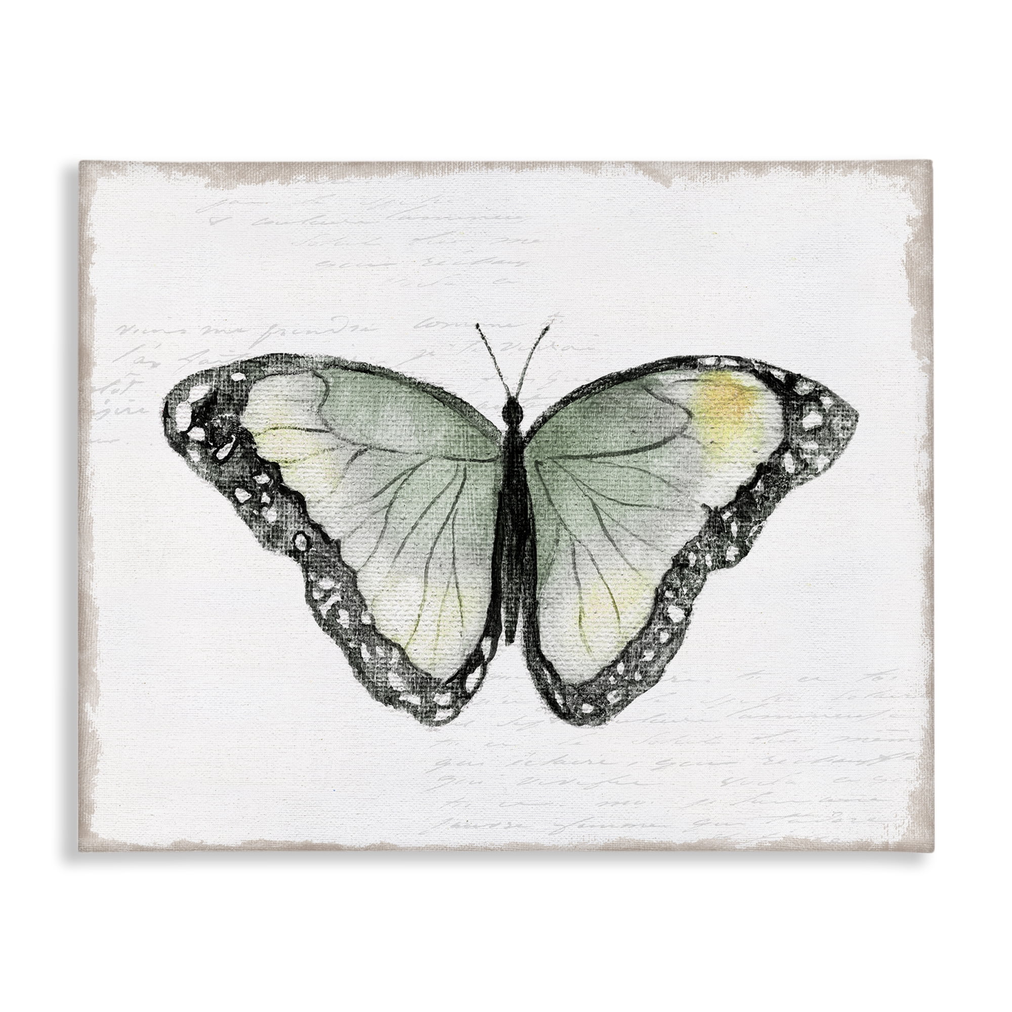 Stupell Industries Simple Butterfly Visage Animals Painting Wrapped Canvas Art Print Wall Art, 20 x 16
