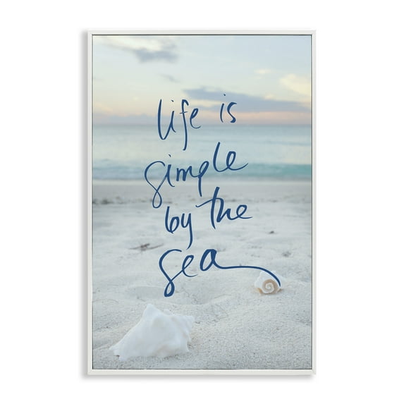 Stupell Industries Simple By The Sea Coastal Painting White Framed Art Print Wall Art, 16 x 24