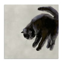 Stupell Industries Simple Cat Watercolor Animals Painting Wrapped Canvas Art Print Wall Art, 17 x 17