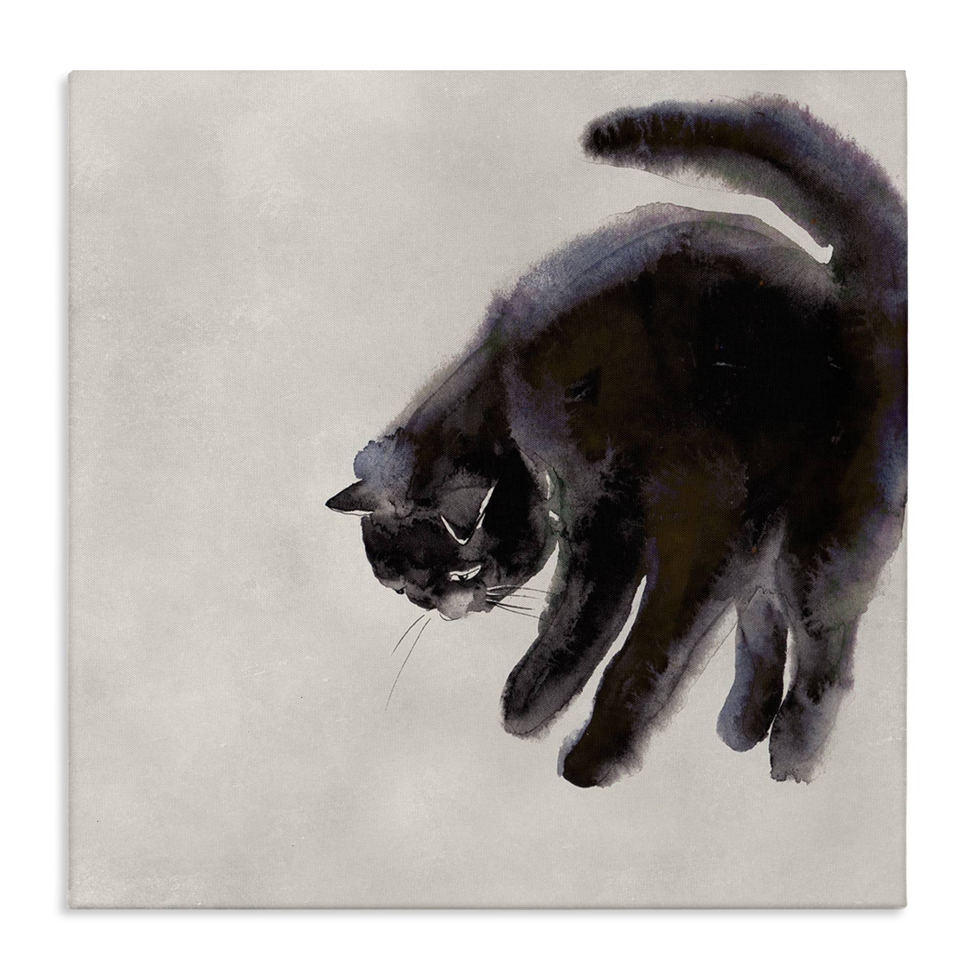 Stupell Industries Simple Cat Watercolor Animals Painting Wrapped Canvas Art Print Wall Art, 36 x 36