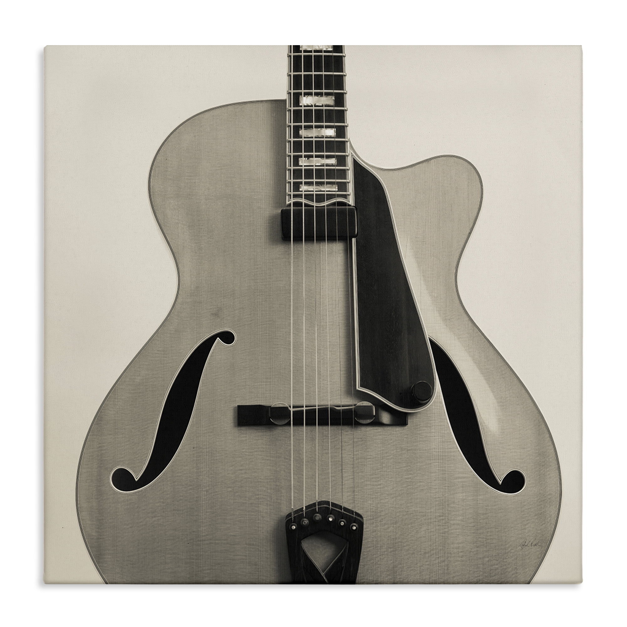 Stupell Industries Simple Chic Guitar Entertainment Photography Wrapped Canvas Art Print Wall Art, 30 x 30