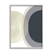 Stupell Industries Simple Cool Modern Abstract Shapes Circles Spirals Motif Graphic Art Black Framed Art Print Wall Art, 11x14, by Urban Epiphany
