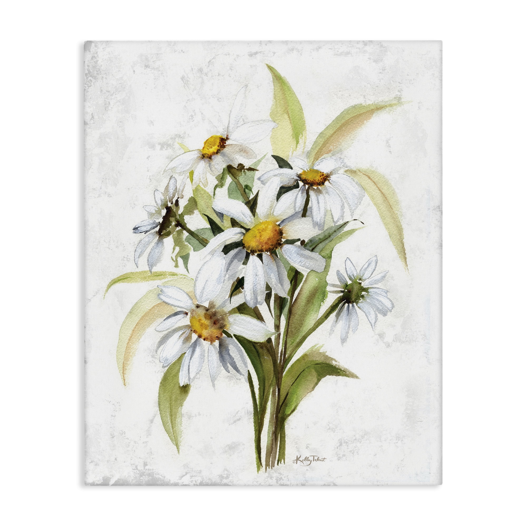 Stupell Industries Simple Daisy Bundle Botanical & Floral Painting Gallery Wrapped Canvas Art Print Wall Art, 24 x 30