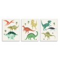 thumbnail image 1 of Stupell Industries Simple Dinosaur Illustration with Colorful Reptiles Graphic Art Unframed Art Print Wall Art Set of 3, 10x15, by Daphne Polselli, 1 of 5